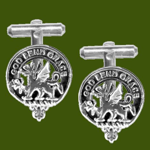Crichton Clan Badge Stylish Pewter Clan Crest Cufflinks