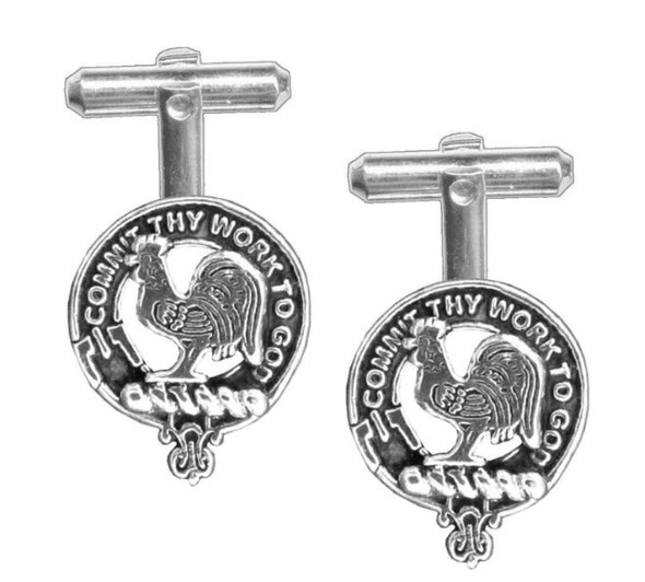 Sinclair Clan Badge Stylish Pewter Clan Crest Cufflinks