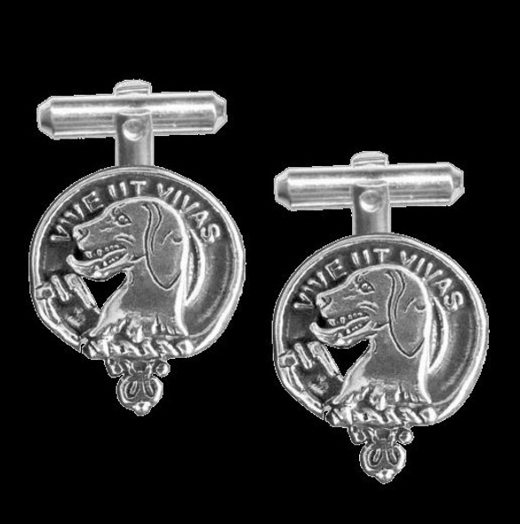 Hall Clan Badge Sterling Silver Clan Crest Cufflinks