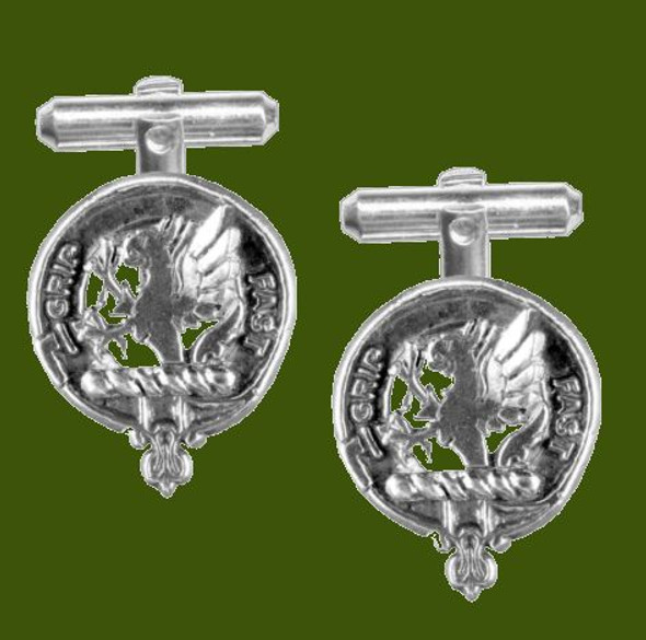 Leslie Clan Badge Stylish Pewter Clan Crest Cufflinks