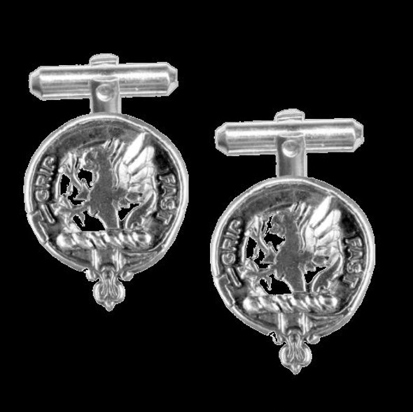 Leslie Clan Badge Sterling Silver Clan Crest Cufflinks