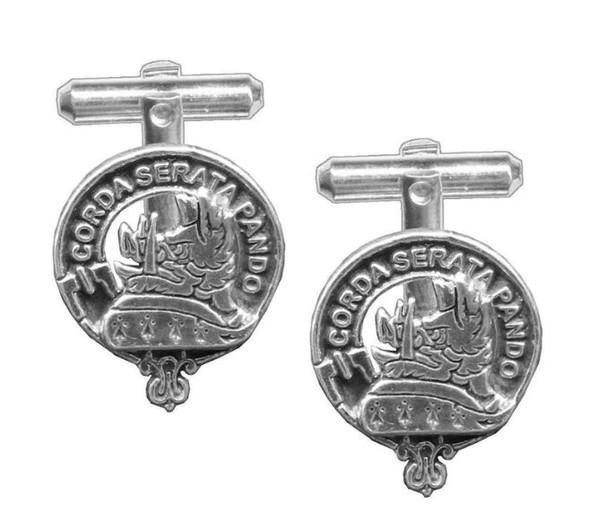 Lockhart Clan Badge Sterling Silver Clan Crest Cufflinks