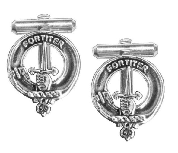 MacAlister Clan Badge Stylish Pewter Clan Crest Cufflinks