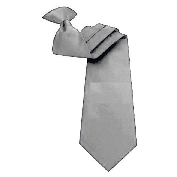 Medium Silver Grey Formal Groomsmen Wedding Clip-On Mens Neck Tie Set Of Three