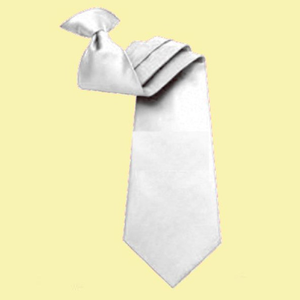 White Formal Groomsmen Wedding Clip-On Mens Neck Tie Set Of Three