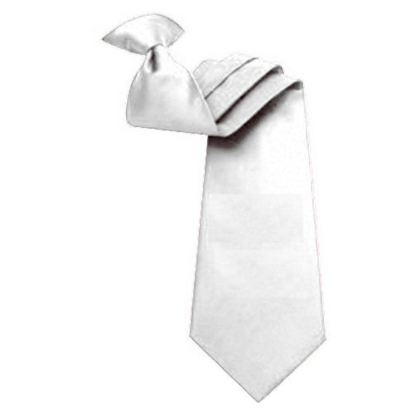 White Formal Groomsmen Wedding Clip-On Mens Neck Tie Set Of Three