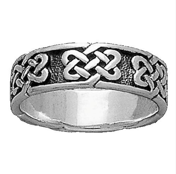 Celtic Endless Knotwork 14K White Gold Ladies Ring Wedding Band