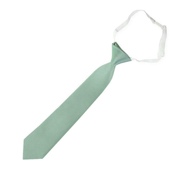 Sage Green Junior Boys Ages 1-7 Wedding Elastic Straight Boys Neck Tie