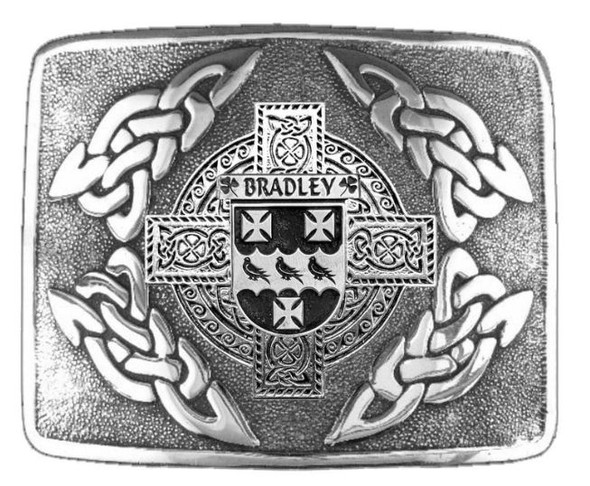 Bradley Irish Badge Interlace Mens Sterling Silver Kilt Belt Buckle
