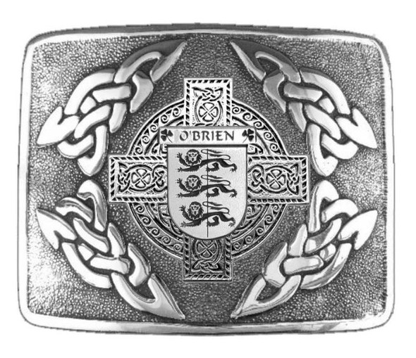 OBrien Irish Badge Interlace Mens Sterling Silver Kilt Belt Buckle