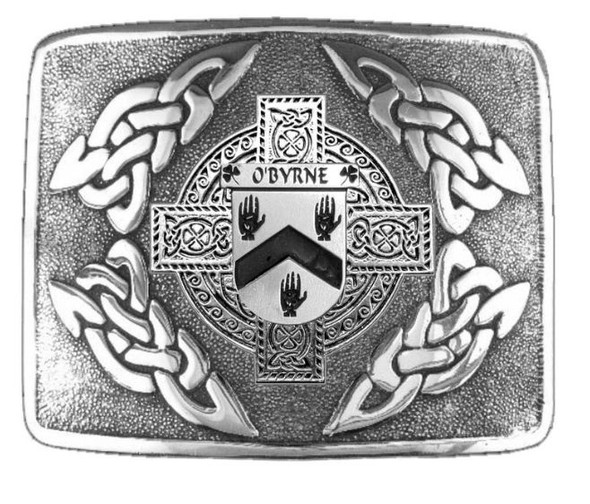 Byrne Irish Badge Interlace Mens Sterling Silver Kilt Belt Buckle