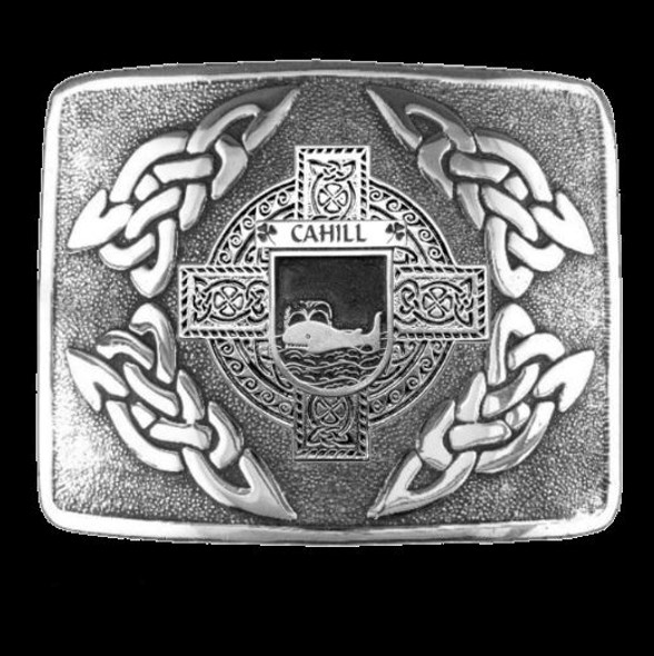 Cahill Irish Badge Interlace Mens Sterling Silver Kilt Belt Buckle