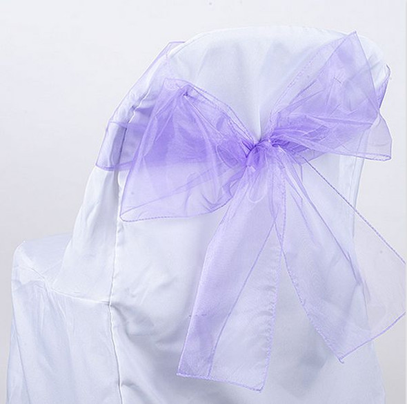 Lavender Organza Wedding Chair Sash Ribbon Bow Decorations x 50