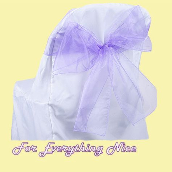 Lavender Organza Wedding Chair Sash Ribbon Bow Decorations x 10 For Hire