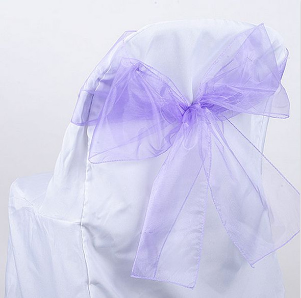 Lavender Organza Wedding Chair Sash Ribbon Bow Decorations x 50 For Hire