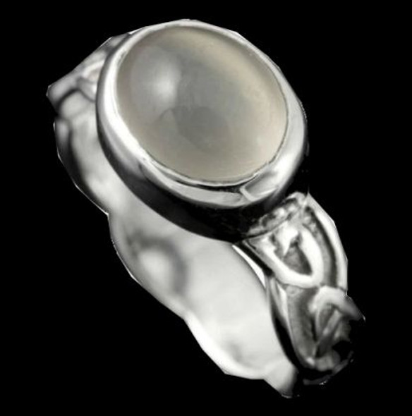 Muckle Roe Celtic Moonstone Ladies Sterling Silver Band Ring Sizes R-Z