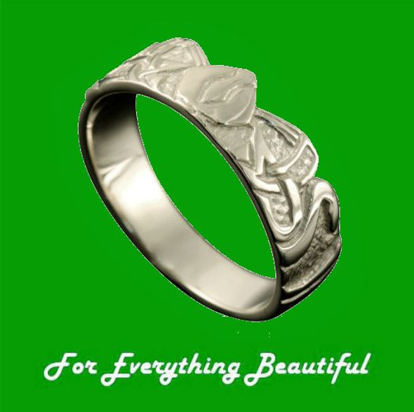 Three Nornes Norse Mythology Ladies 9K White Gold Ring Sizes R-Z