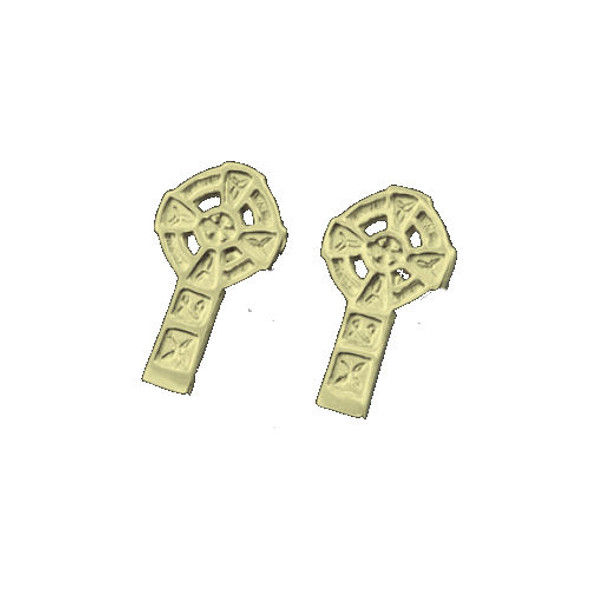Celtic Cross Traditional Small Stud 9K Yellow Gold Earrings