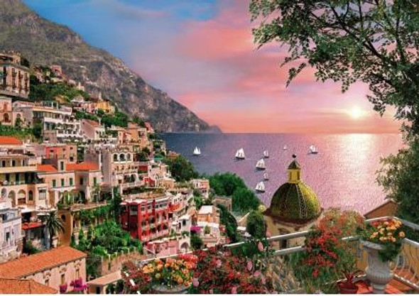 Positano Italy Location Themed Maestro Wooden Jigsaw Puzzle 300 Pieces