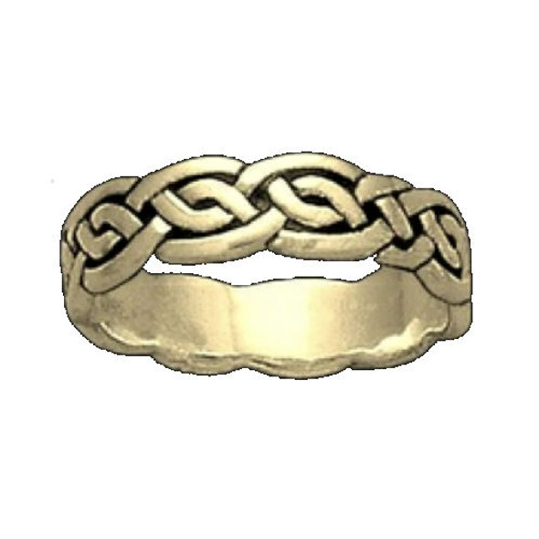 Celtic Interlace Knotwork 10K Yellow Gold Ladies Ring Wedding Band