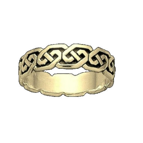 Celtic Interlinked Unending Simple 10K Yellow Gold Ladies Ring Wedding Band
