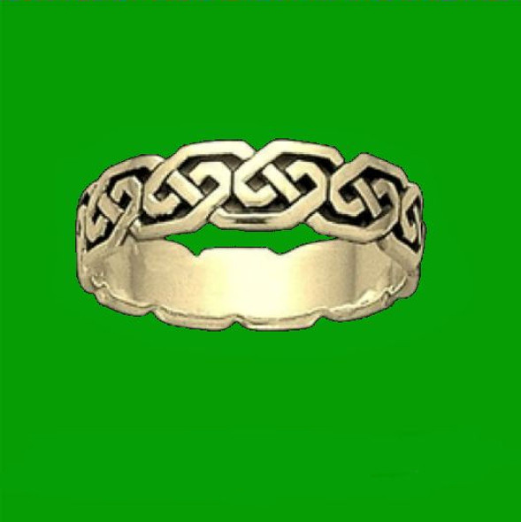 Celtic Interlinked Unending Simple 10K Yellow Gold Ladies Ring Wedding Band