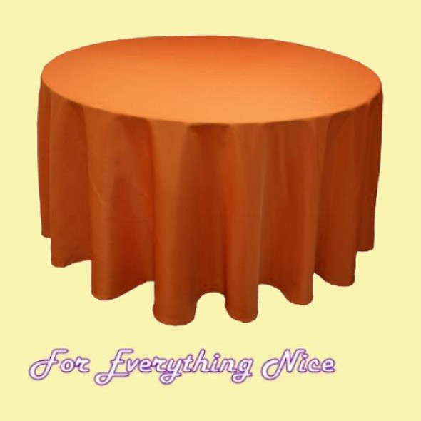 Orange Polyester Round Tablecloth Decorations 90 inches x 25