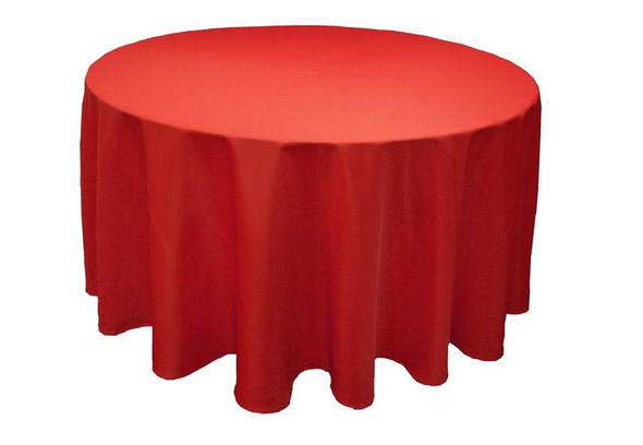 Scarlet Red Polyester Round Tablecloth Decorations 90 inches x 25