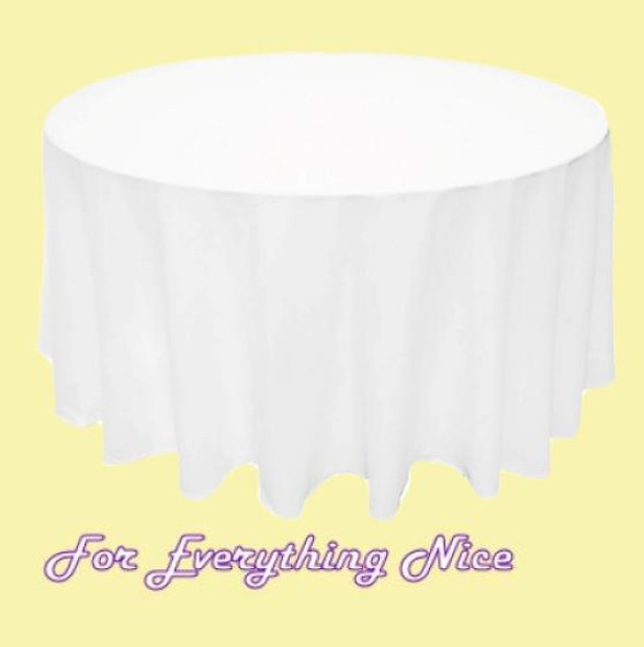 White Polyester Round Tablecloth Decorations 70 inches x 10 For Hire