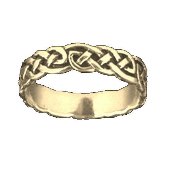 Celtic Interlinked Endless Simple 10K Yellow Gold Ladies Ring Wedding Band