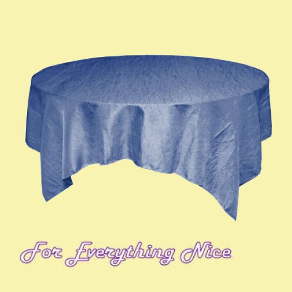 Periwinkle Blue Taffeta Crinkle Table Overlay Decorations 72 inches x 5