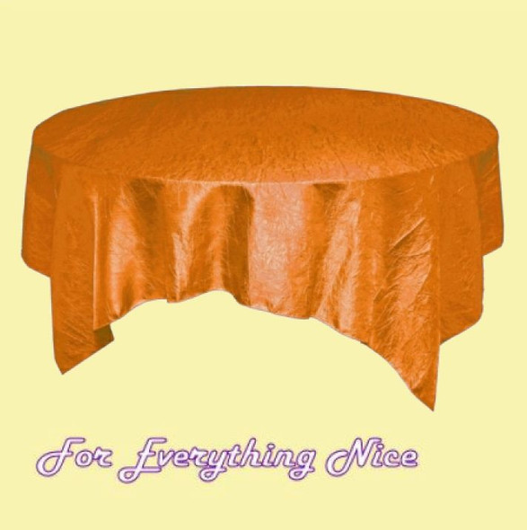 Orange Taffeta Crinkle Table Overlay Decorations 72 inches x 5 For Hire