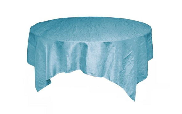 Baby Blue Taffeta Crinkle Table Overlay Decorations 72 inches x 1