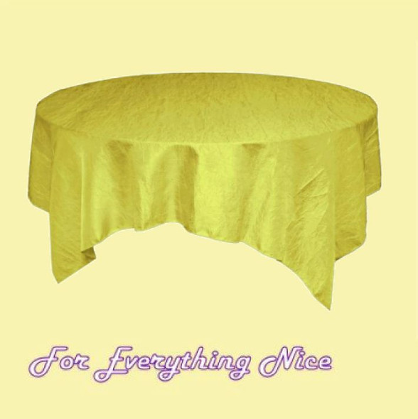 Yellow Taffeta Crinkle Table Overlay Decorations 72 inches x 5 For Hire