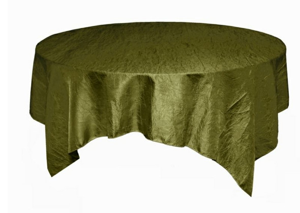 Willow Green Taffeta Crinkle Table Overlay Decorations 72 inches x 5 For Hire