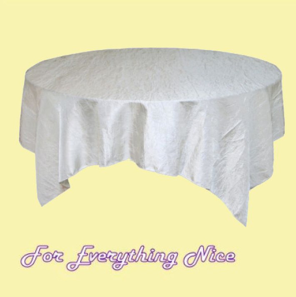White Taffeta Crinkle Table Overlay Decorations 72 inches x 5 For Hire
