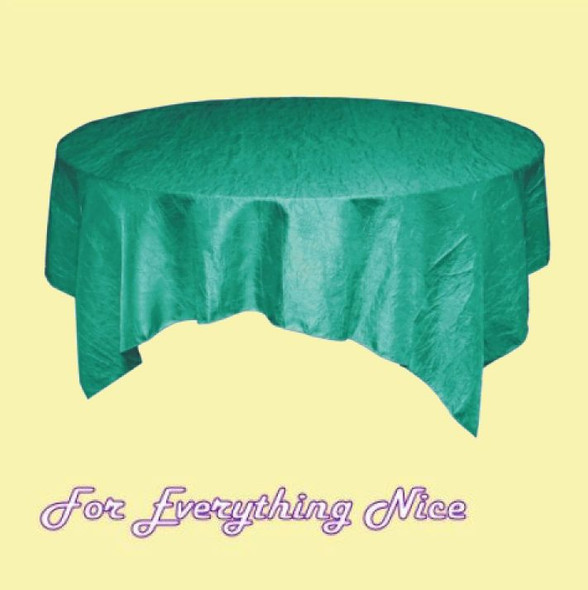 Turquoise Taffeta Crinkle Table Overlay Decorations 72 inches x 5 For Hire