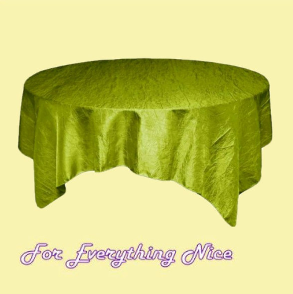 Sage Green Taffeta Crinkle Table Overlay Decorations 72 inches x 25 For Hire