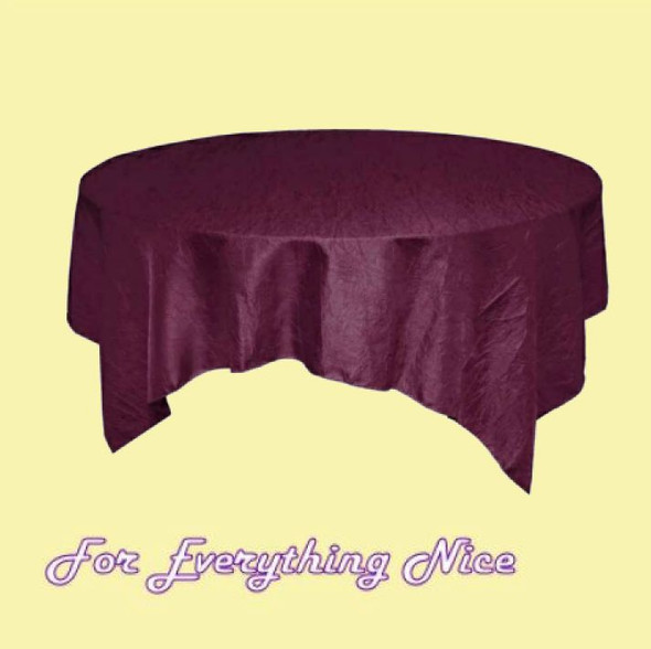 Eggplant Taffeta Crinkle Table Overlay Decorations 72 inches x 5 For Hire