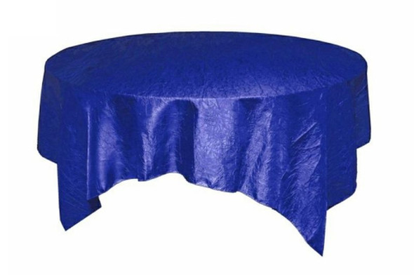Royal Blue Taffeta Crinkle Table Overlay Decorations 72 inches x 1