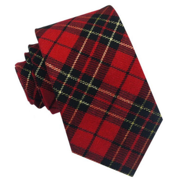 Red Black Gold Stripes Plaid Formal Wedding Straight Mens Neck Tie Red Black Gold Stripes Plaid Formal Wedding Straight Mens Neck Tie