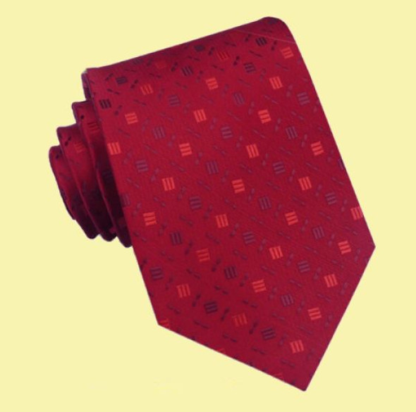 Cherry Red Blocks Burgundy Formal Wedding Straight Mens Neck Tie