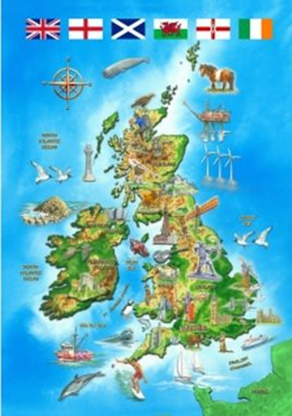 Map Of The British Isles Location Themed Majestic Wooden Jigsaw Puzzle 1500 Pieces