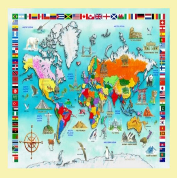 My World Map Location Themed Majestic Wooden Jigsaw Puzzle 1500 Pieces