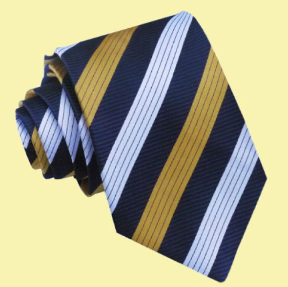 Yellow White Dark Blue Rail Stripes Formal Wedding Straight Mens Neck Tie Yellow White Dark Blue Rail Stripes Formal Wedding Straight Mens Neck Tie