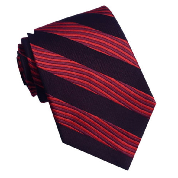 Black Red Shades Wave Stripes Formal Wedding Straight Mens Neck Tie Black Red Shades Wave Stripes Formal Wedding Straight Mens Neck Tie