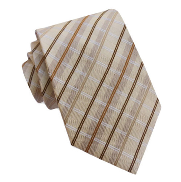 Mocha Brown White Tan Stripes Formal Wedding Straight Mens Neck Tie Mocha Brown White Tan Stripes Formal Wedding Straight Mens Neck Tie