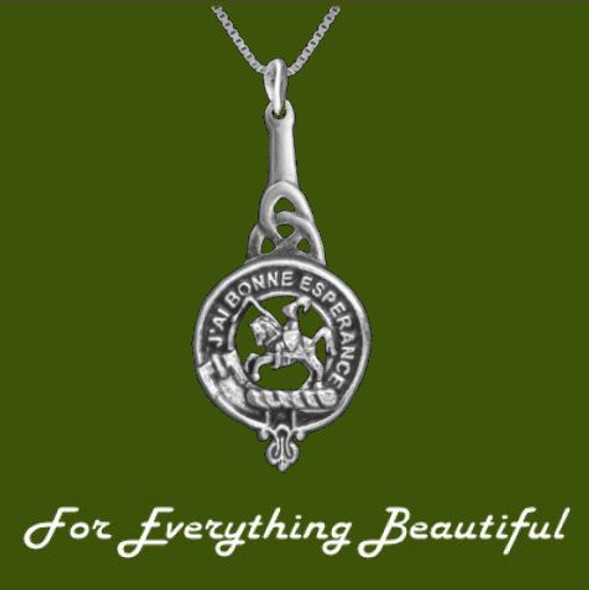 Clan Crest Interlace Drop Clan Badge Stylish Pewter Pendant