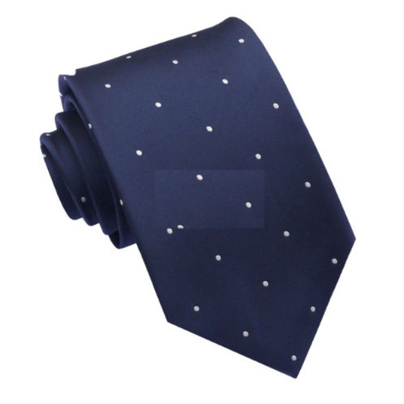 Midnight Blue White Pin Dots Formal Wedding Straight Mens Neck Tie Midnight Blue White Pin Dots Formal Wedding Straight Mens Neck Tie