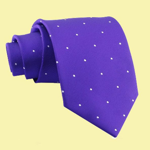 Cadbury Purple White Pin Dots Formal Wedding Straight Mens Neck Tie